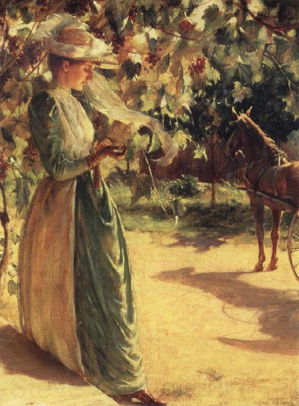 Charles Courtney Curran Woman with a horse